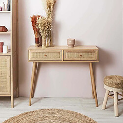 The Home Deco Factory Console en bois et rotin Bali.