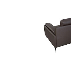 La Maison Du Canapé Fauteuil cuir Design MAYRON Marron pas cher