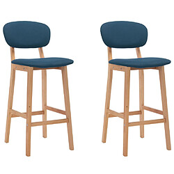 vidaXL Tabourets de bar lot de 2 bleu tissu