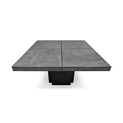 Acheter Mes Table à manger carrée 130 cm décor béton et noir - DINNY