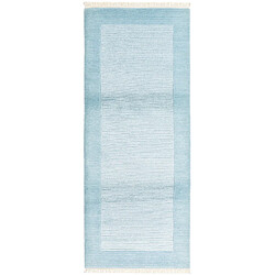 Vidal Tapis de couloir en laine 198x79 bleu Darya