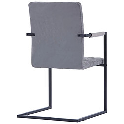 Acheter vidaXL Chaises à manger cantilever lot de 4 gris foncé similicuir