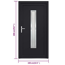 vidaXL Porte d'entrée anthracite 108x200 cm PVC pas cher