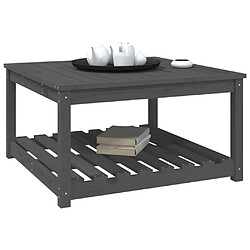 Avis vidaXL Table de jardin gris 82,5x82,5x45 cm bois massif de pin