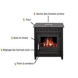 Interstoves Poêle à bois avec four Leo 12 | Bûches 45cm - Acier