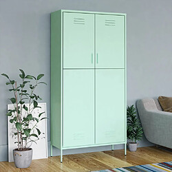 vidaXL Garde-robe Vert menthe 90x50x180 cm Acier