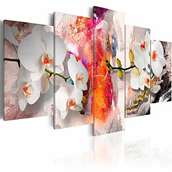 Paris Prix Tableau Imprimé Colorful Background & Orchids 100 x 200 cm 