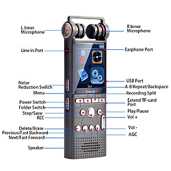 Avis Universal Magnétophone audio numérique professionnel activé par la voix 16 Go USB Pen Annuler le bruit 100 heures BTY Durée de vie Support TF Card | Magnétophone numérique