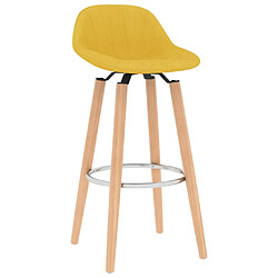 vidaXL Tabourets de bar lot de 2 jaune moutarde tissu