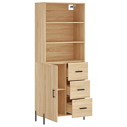 Avis vidaXL Buffet haut Chêne sonoma 69,5x34x180 cm Bois d'ingénierie