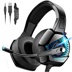 Chrono Casque Gaming, ONIKUMA Casque Ps4 avec Microphone Anti Bruit 4D Son Surround 7.1 Stéréo Arceau Réglable & Lumiere LED Casque Gamer Pour PlayStation/PC/Switch/Xbox (Adaptateur non inclus)/MAC/PSP