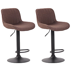 Non Lot de 2 tabourets de bar Lentini tissu noir 