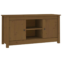 Maison Chic Meuble TV scandinave - Banc TV pour salon Marron miel 103x36,5x52 cm Bois de pin massif -MN98692