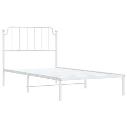 Acheter Maison Chic Cadre/structure de lit métal et tête de lit pour adulte - Lit Moderne Chambre blanc 100x190 cm -MN82530