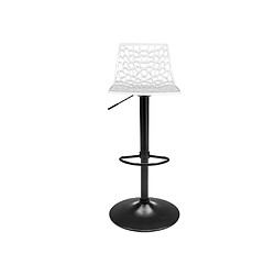 Vente-Unique Tabouret de bar CLARK - Polypropylène - Blanc - Base noire 