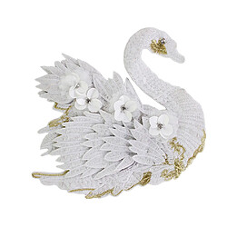 Swan 3D Swan Sequin Patchs Applique Pour Chapeaux Sacs Sacs Décor White Swan