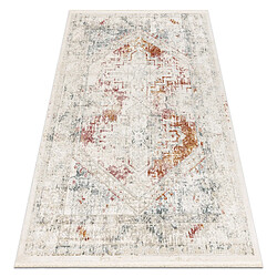 RUGSX Tapis moderne DISTIN 0100B rose poudre blanc - Ornement, vintage, franges 120x170 cm 