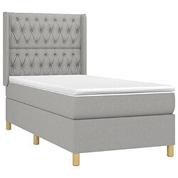 Acheter Sommier à lattes et matelas LED,Cadre à lattes de lit pour Adulte Gris clair 90x190cm Tissu -MN31023