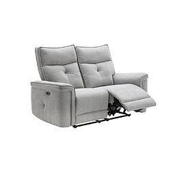 Acheter Vente-Unique Canapé 2 places relax électrique en tissu gris BENJAMIN