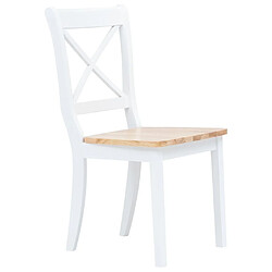 Avis Ensemble salle à manger de jardin 5 pcs,Table et chaise à dîner Bois d'hévéa Blanc et marron -MN50834