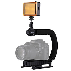 Wewoo Stabilisateur pour tous les appareils-photo de reflex et la caméra DV de maison portatif tenu dans la main de support de DV de forme d'U / C de + kit de lumière de studio de LED avec la tête de trépied de chaussure froide