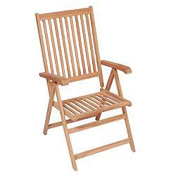 Maison Chic Lot de 4 Chaises inclinables de jardin - Fauteuil d'extérieur Bois de teck solide -MN86292