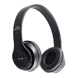 Universal Casque bluetooth sans fil casque casque casque bruit annulation pliable (noir) 