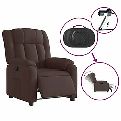 Acheter vidaXL Fauteuil inclinable électrique Marron foncé Tissu