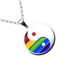 Acheter Collier Pendentif Yin Yang En Acier Inoxydable Cadeau Fierté Lesbienne Gay