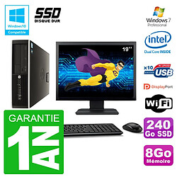 PC HP Compaq 8100 SFF Ecran 19" G6950 RAM 8Go SSD 240Go Graveur DVD Wifi W7 · Occasion 