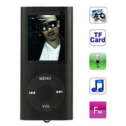 Wewoo Lecteur MP4 noir pour carte TF support enregistreur radio FM E-Book et calendrier 1.8 pouces TFT écran métal MP4 Player avec fente