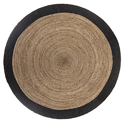 Atmosphera, Createur D'Interieur Tapis rond en jute Scandi - Diam. 120 cm - Noir