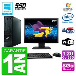 PC Fujitsu Esprimo E500 E85+ DT Ecran 22" G640 RAM 8Go SSD 120Go DVD Wifi W7 - Occasion