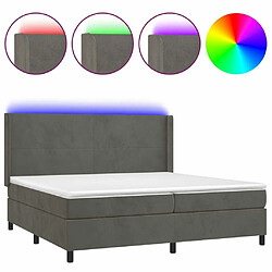 Sommier à lattes,Cadre à lattes de lit pour Adulte matelas et LED Gris foncé 200x200 cm -MN79729