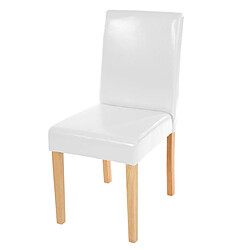 Decoshop26 Chaise de salle à manger cuisine en synthétique blanc pieds en bois clair design moderne 04_0002338 