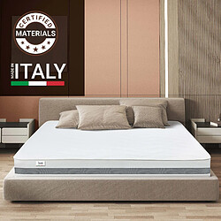 The White Stone Matelas Double 160x200 à mémoire de forme orthopédique | Hauteur 25 cm | Made in Italy