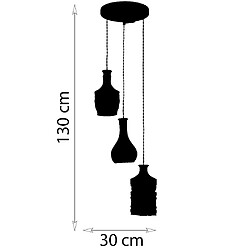 Acheter Sampa Suspension en escalier design Cathy 130cm réglable métal et verre LED