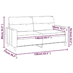 vidaXL Canapé à 2 places Gris clair 140 cm Tissu pas cher