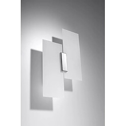 Luminaire Center Applique murale FABIANO verre/acier blanc/chrome 2 ampoules