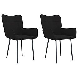 Maison Chic Lot de 2 Chaises à manger,Chaise pour cuisine,Solide Structure Noir Velours -MN23844