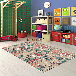 HOMEMANIA Tapis Imprimé Happy New Year - pour les enfants - Décoration de Maison - antidérapants - Pour Salon, séjour, chambre à coucher - Multicolore en Polyester, Coton, 80 x 200 cm