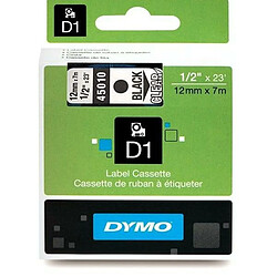 Ruban Laminé pour Etiqueteuses Dymo D1 45010 LabelManager™ Transparent 12 mm Noir (5 Unités)