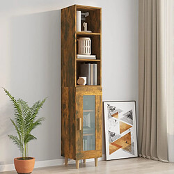 Acheter vidaXL Armoire murale chêne fumé 34,5x32,5x90 cm bois d'ingénierie