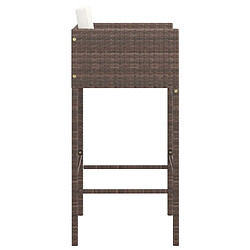 Acheter vidaXL Tabourets de bar lot de 4 avec coussins marron résine tressée