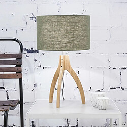 Good&Mojo ANNAPURNA-Lampe tripode Bambou & Lin Naturel H54cm vert kaki Good & Mojo