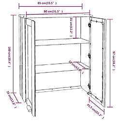 vidaXL Dessus de buffet HAMAR Marron miel 85x35x100 cm Bois de pin pas cher