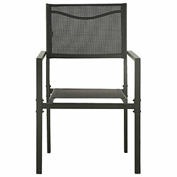 Avis Maison Chic Lot de 4 Chaises de jardin,Fauteuil d'extérieur Textilène et acier Noir et anthracite -MN55986