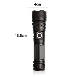 BESTA Lampe de poche LED 10000 lumens, 5000 mAh rechargeable par USB 26650 batterie incluse, 5 modes d'éclairage, zoomable, longue durée de travail torche tactique pour camping randonnée chasse urgence