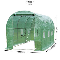 Vounot Serre de jardin tunnel 6m2 en acier galvanise