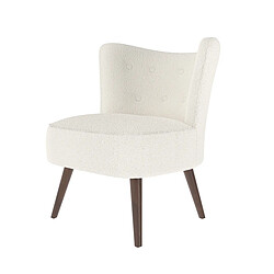 Rendez Vous Deco Fauteuil blanc June effet laine bouclette 